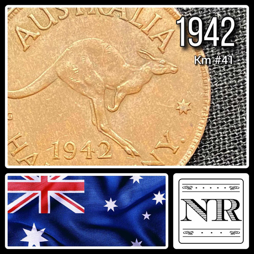 Australia - 1/2 Penny - Año 1942 - Canguro - Km #41
