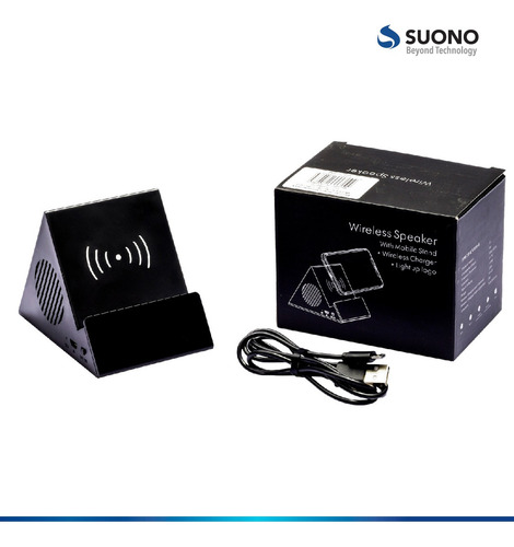 Parlante Soporte De Celular Inalámbrico Bluetooth Color Negro