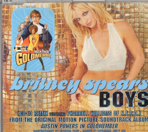 Britney Spears Boys Single Cd 3 Tracks Eu 2001