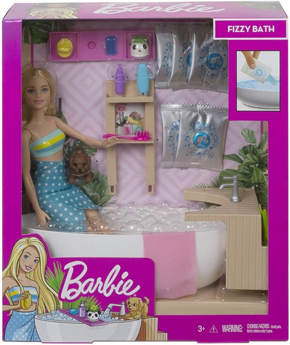Imagen 2 de 3 de Barbie Fashionista, Baño De Espuma Gjn32 Mattel Bestoys