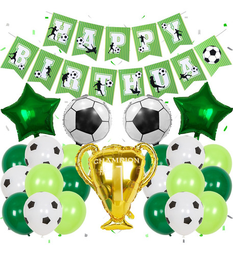 Globos Decorativos Para Fiesta De Cumpleaños Tema De Futbol