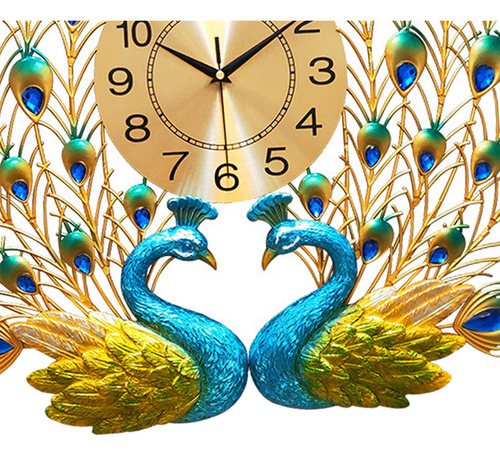 Gran Reloj De Pared De Pavo Real Reloj Europeo Con Estilob