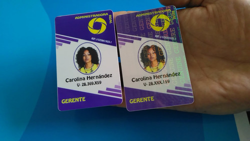 Impresión Carnet Color Frente Y Reverso Negro + Holograma