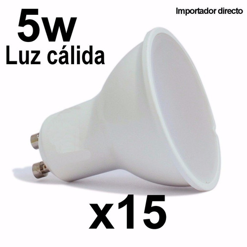 Pack X15 Lampara Led Dicroica 5w Luz Cálida 420 Lumen No 380