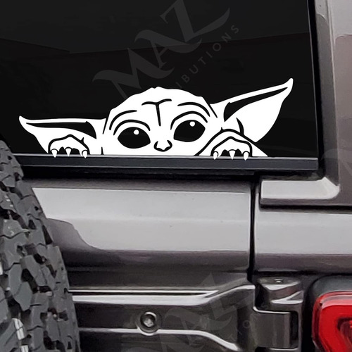 Adhesivo De Bebé A Bordo Para Coches Peeking Baby Yoda Cal.