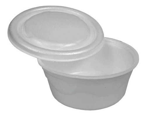 Imagem 1 de 2 de Pote Isopor 500ml P/ Caldos Quentes E Sopa C/100un C/ Tampa