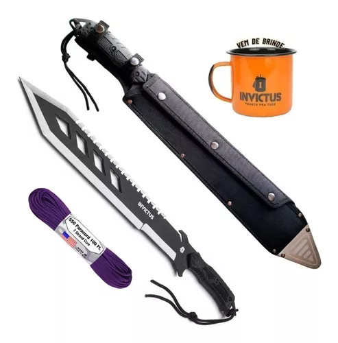 Faca Pequena 21 cm tatica ultilitaria pesca camping Aço inox Full Tang A38