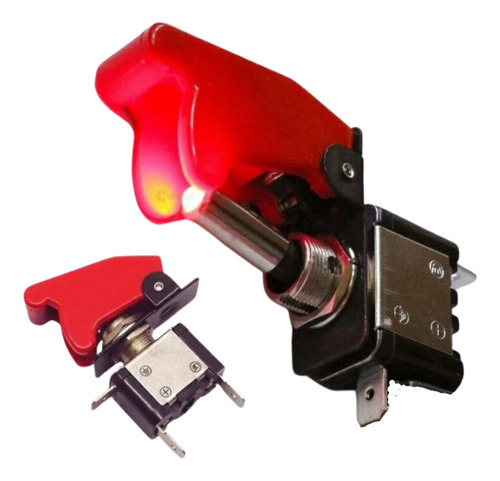 Chave Botão Caça C/ Led Neon Vermelho Tictac Som Nitro Kit