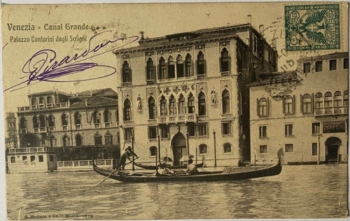 Antigua Postal, Gran Canal, Palacio, 1906, Venecia, 4p072
