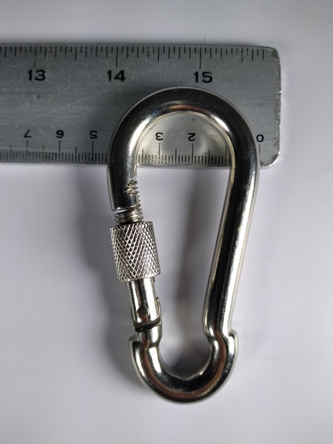 Imagen 4 de 7 de Mosqueton / Cancamo Con Rosca De Seguridad 3/8 300 Kg