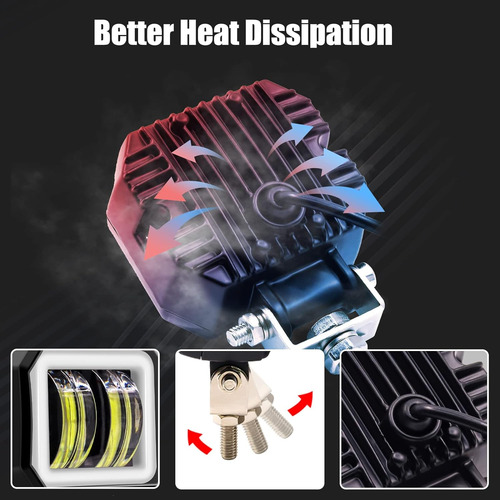 2 Focos Led Motocicleta Interruptor, 12 V, 24 V, Luz An...