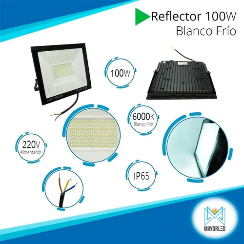 Imagen 3 de 9 de Reflector Led 100w Nueva Generacion Canchas Futbol Tenis