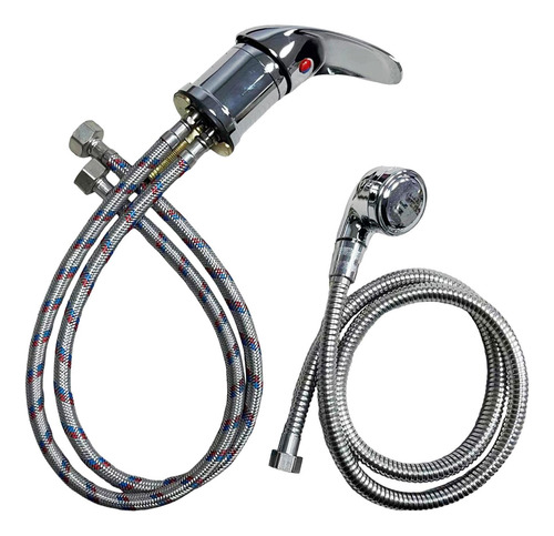 Juego De Grifo Y Pulverizador Para Cuenco Aspersor Plateado