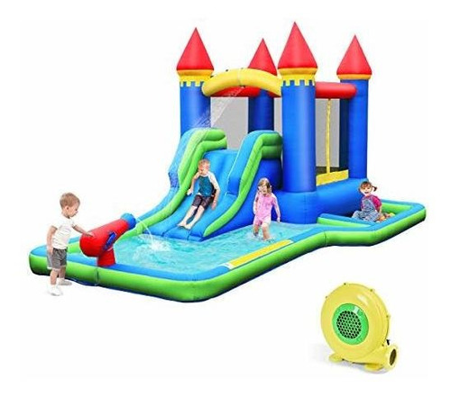 Bountech Casa De Rebote Inflable, Tobogã¡n Acuã¡tico Para Ni