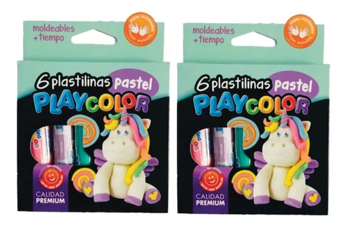 Plastilinas Pastel Playcolor X 6 Colores X 2 Unidades