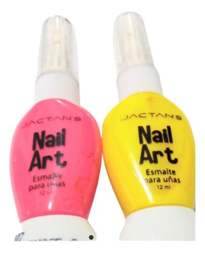 2 Esmaltes Decorador Jactans Uñas Pincel Liner Punta Stamp