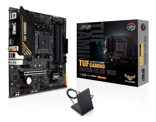 Placa Mãe Asus Para Amd Am4 Tuf Gaming A520m-plus Wifi Matx Preto