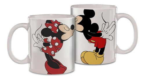 2 Canecas Mickey E Minnie Casal Se Beijando (inclua Nomes)