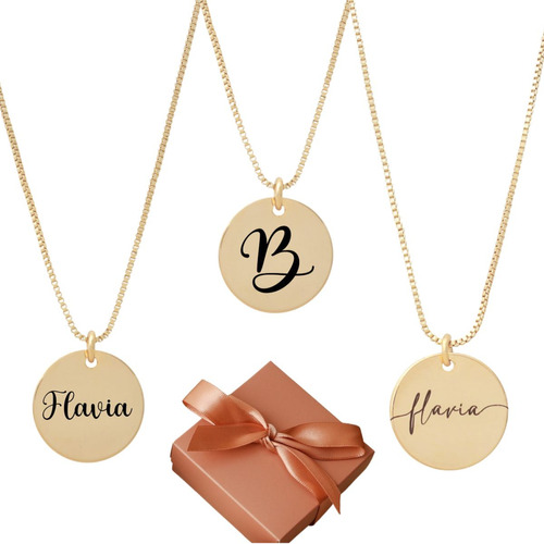 Colar Feminino Personalizado Com Nome Frase Letra Delicado