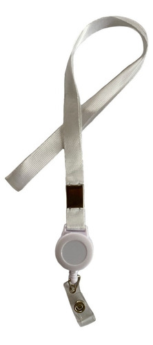 10 Lanyard  Yoyo Para  Porta Credencial Extendible Blanco