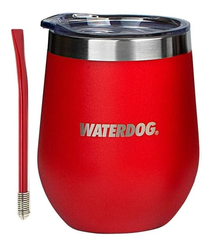 Vaso Mate Termico Waterdog Acero Inoxidable + Bombilla