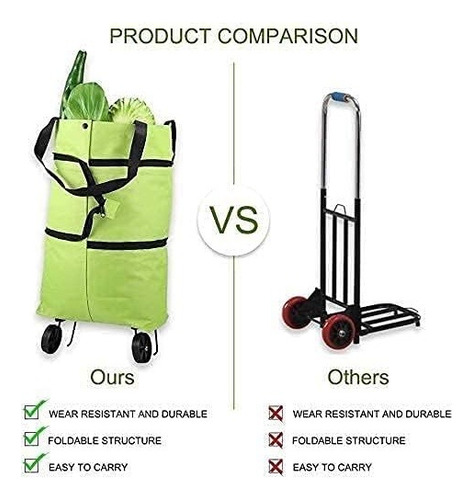 Bolso Plegable Ruedas Carrito Compras Bolsa Reutilizable