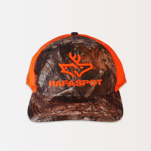 Gorra De Pesca Caceria Naranja Camu Con Logo Hafa