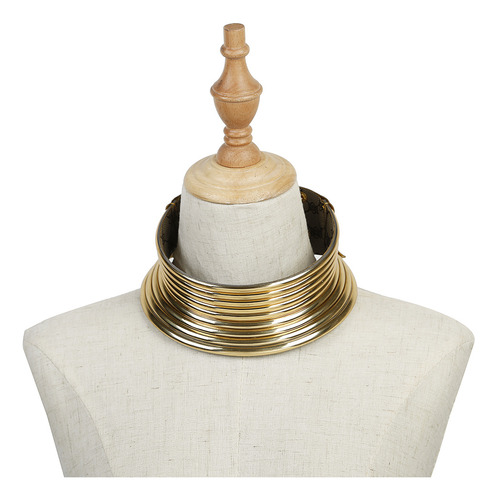 Collar Africano De Plata Con Cuello Exagerado Para Mujer