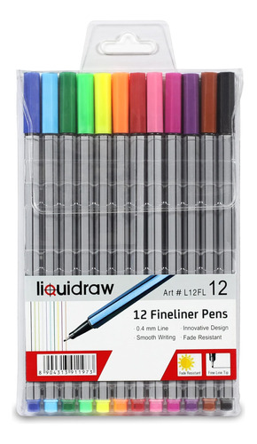 Bolígrafos Coloridos Liquiddraw Tomar Notas, Juego 12 Punta