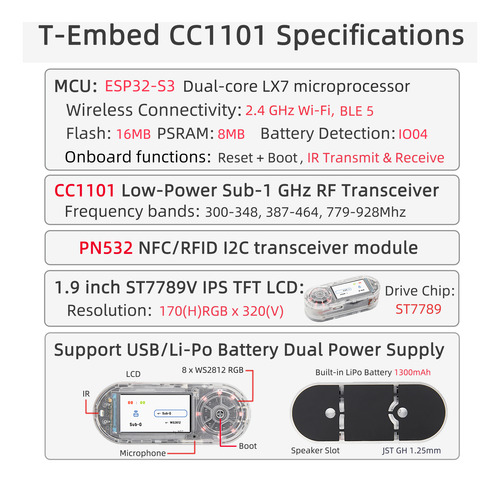 Lilygo T-embed Cc1101 Com Bruce Firmware 1.7.2