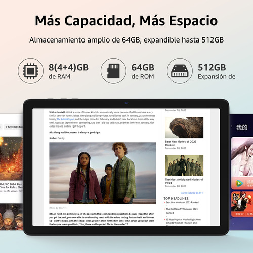 Tableta Apolosign De 10 Pulgadas, Android 13, Octa-core, 8 Gb Y 64 Gb WiFi 6 Cámara doble cámara Para tabletas android