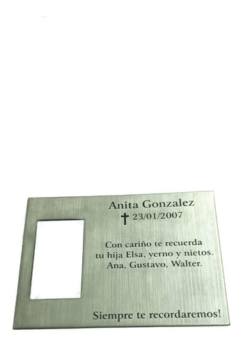 Placa De Cementerio, Material Bicapa, 15x20cm Incluye Diseño