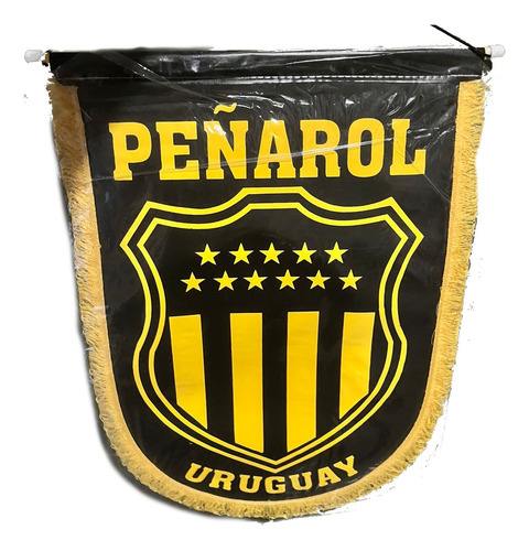Banderines De Futbol Grande De Pvc Y Flecos Peñarol Uruguay