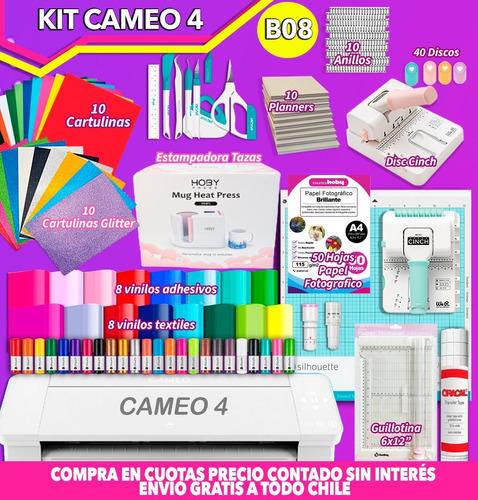 Plotter De Corte Cameo 4 + Estampadora Tazones Hoby B08