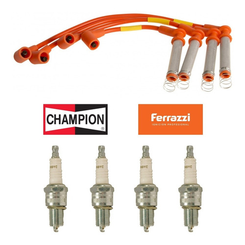 Imagen 2 de 6 de Kit Cables Y Bujías Cobre Ferrazzi Corsa 1.4 1.6 1.8 8v