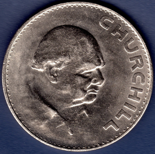 1 Corona 1965 Moneda De Gran Bretaña Isabel Ii Churchill