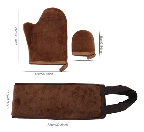 3pcs / Retroceder Aplicador De Bronceado Guantes De