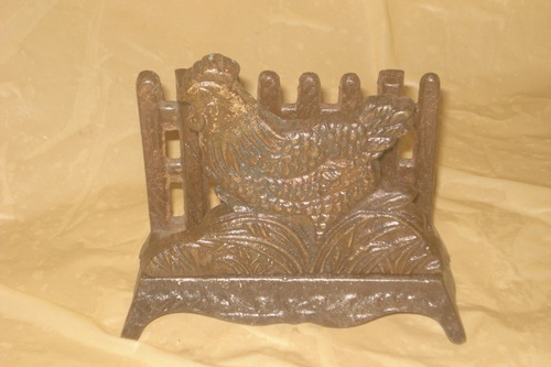 Vint_retro Servilletero Gallina Hierro Antiguo