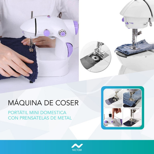 Imagen 3 de 6 de Máquina De Coser Nictom Mc01 Recta Portable