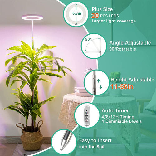 M Aplanta Telescópica Grow Light De Espectro Completo
