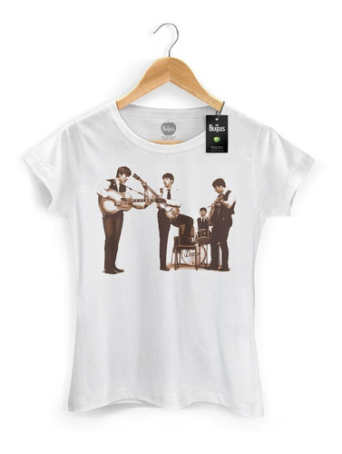 Camiseta Feminina The Beatles Picture Sepia Oficial Bandup!