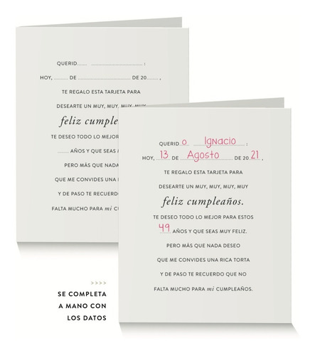 Tarjetas De Saludo Net X 10 - Mil Letterpress - Feliz Cumple