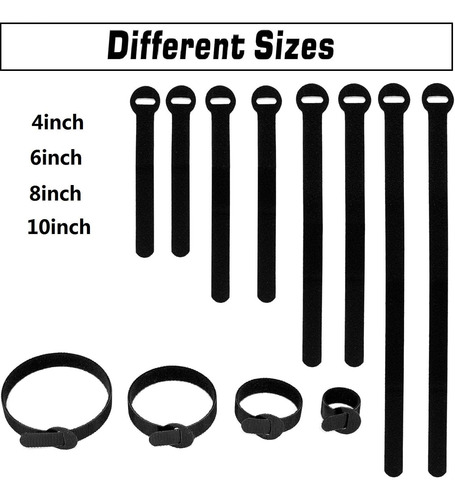 150pcs Bridas Reutilizables - 4+6+8+10inch Bridas Multius...