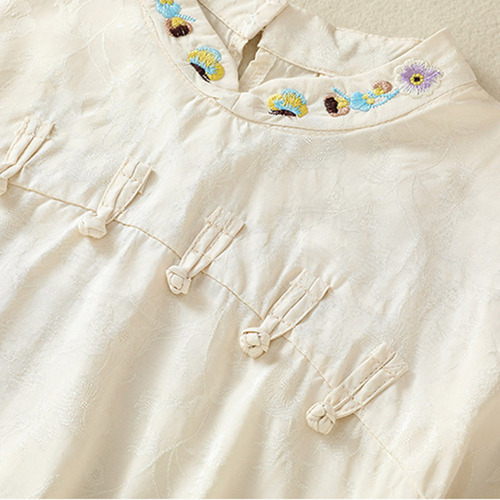Blusas Bordadas Con Cuello Alto Y Hombro A Manga Para Mujer