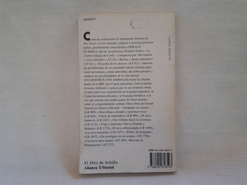 Imagen 3 de 6 de Encuentros Con Animales Gerald Durrell Ed Alianza