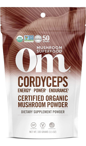 Hongo Cordyceps (polvo) Om Orgánico Cert 2000 Mg X 50 Porc