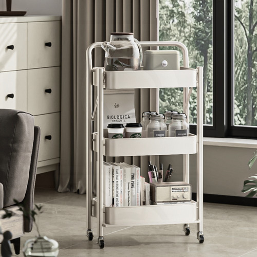 Carrito Organizador Plegable 3 Niveles Hogar Baño Multiusos Color Blanco