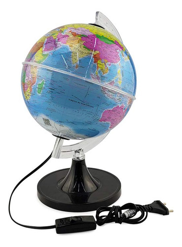 Modelo De Globo Terrestre De Plastico Azul De Mesa Com Led