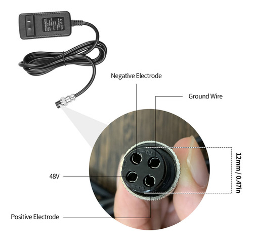 Cargador Redondo De 4 Pines Con Enchufe Para Mezcla De Conec