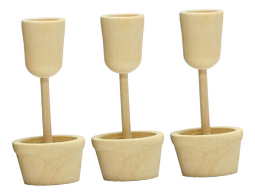 3pcs Adornos De Madera Sin Terminar Artesanías De Estilo B
